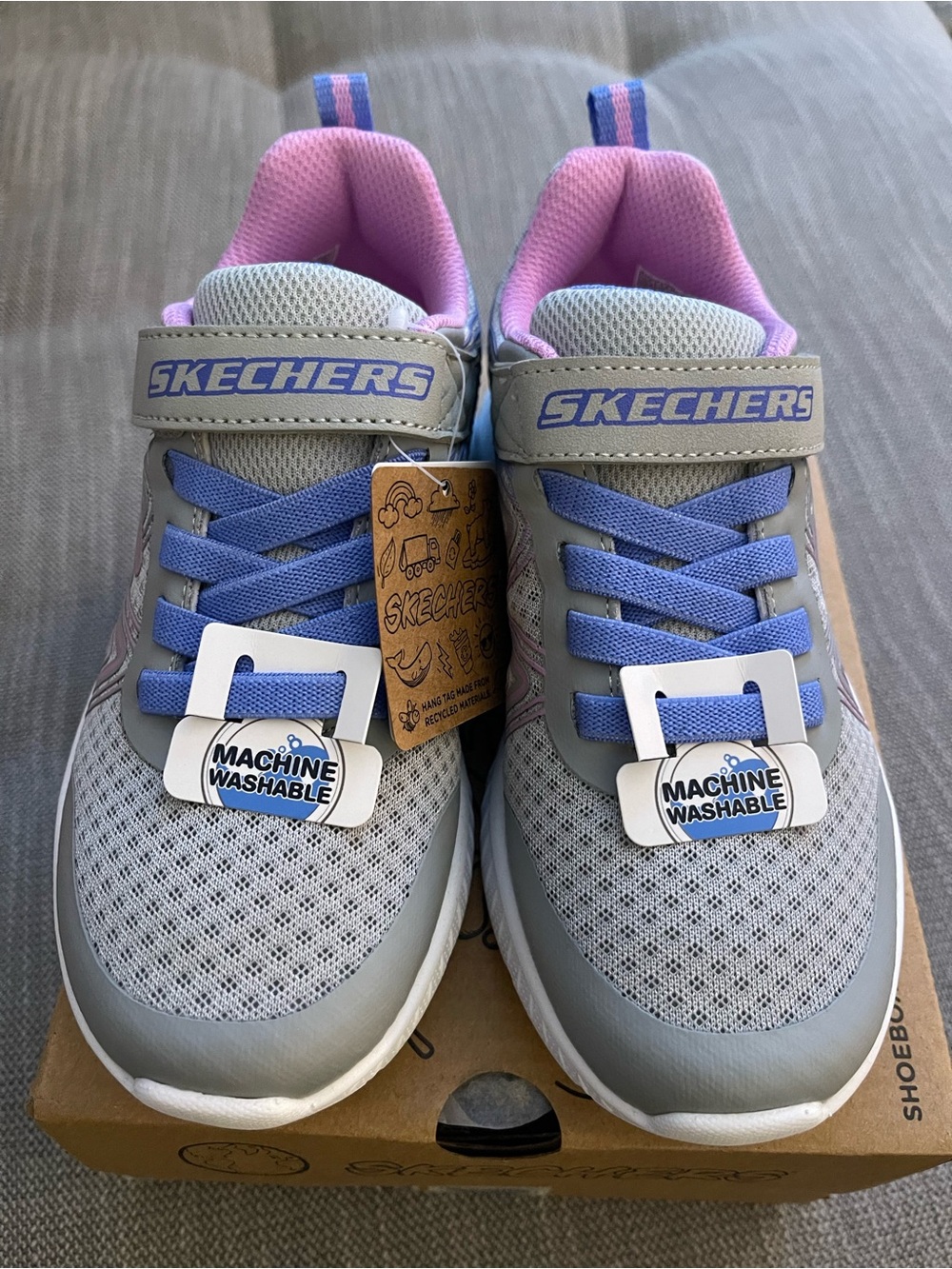 Skechers Microspec Plus - Swirl Sweets' Gray, Blue and Lavender